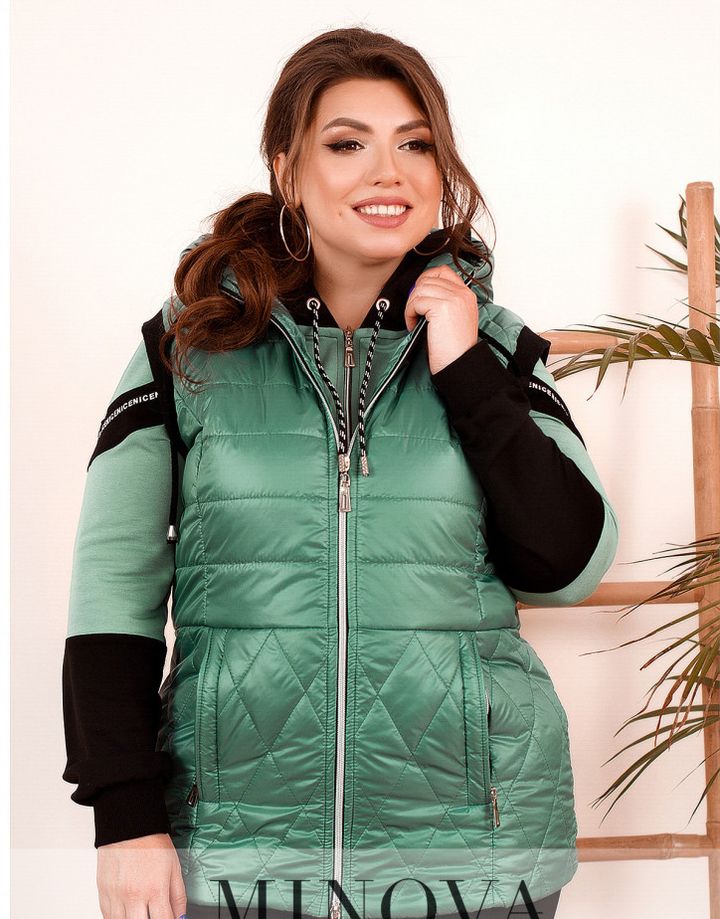 Buy Women's quilted vest No. 8-277-olive, 62-64, Minova