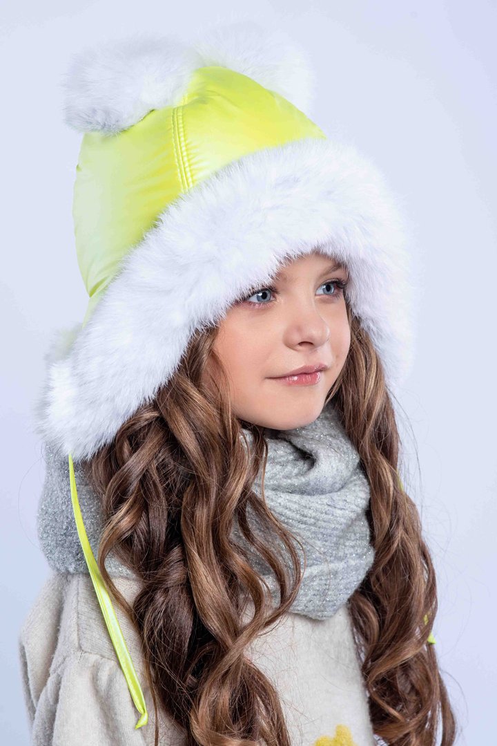 Buy Winter cap for girls, Cutie, Yellow,52-53, M-015, Fiona