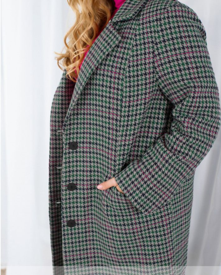 Купити Пальто жіноче демісезонне №2321-сірий-зелений, 66-68, Minova