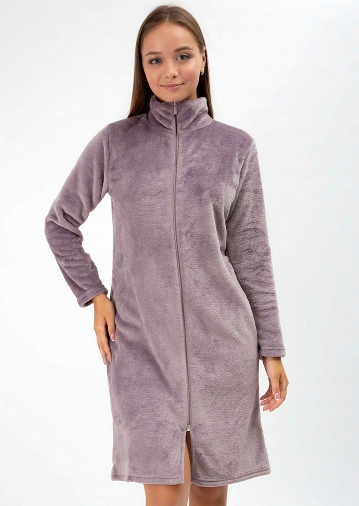 Buy Dressing gown for women with a zipper № 1208/90078 lilac, L, Roksana