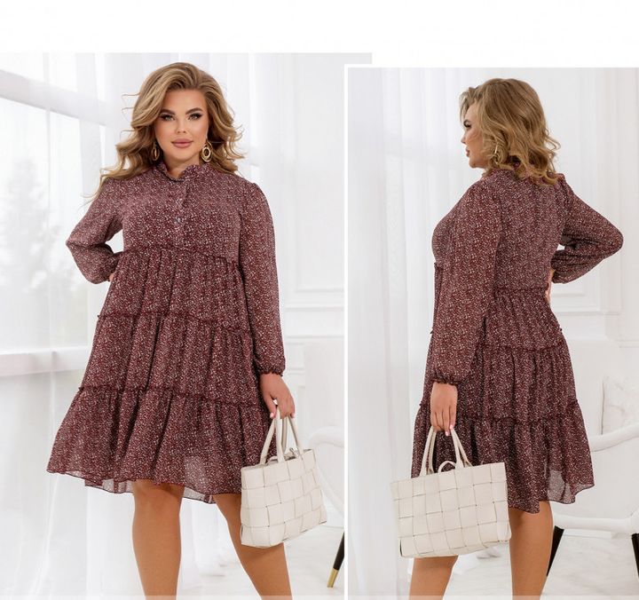 Buy Dress №8635-Bordeaux, 60, Minova