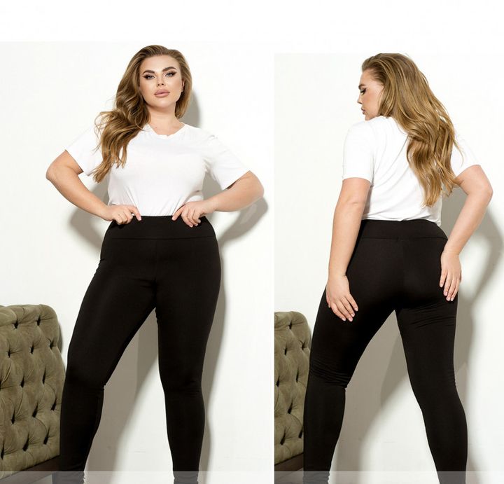 Buy Warmed leggings №2419-Black, 9XL-10XL, Minova