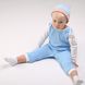 Romper with open arms and legs, printed sleeve, Milky blue, 1025, 62, Kinderly