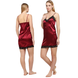 Silk nightgown with lace Burgundy 38, F50071, Fleri