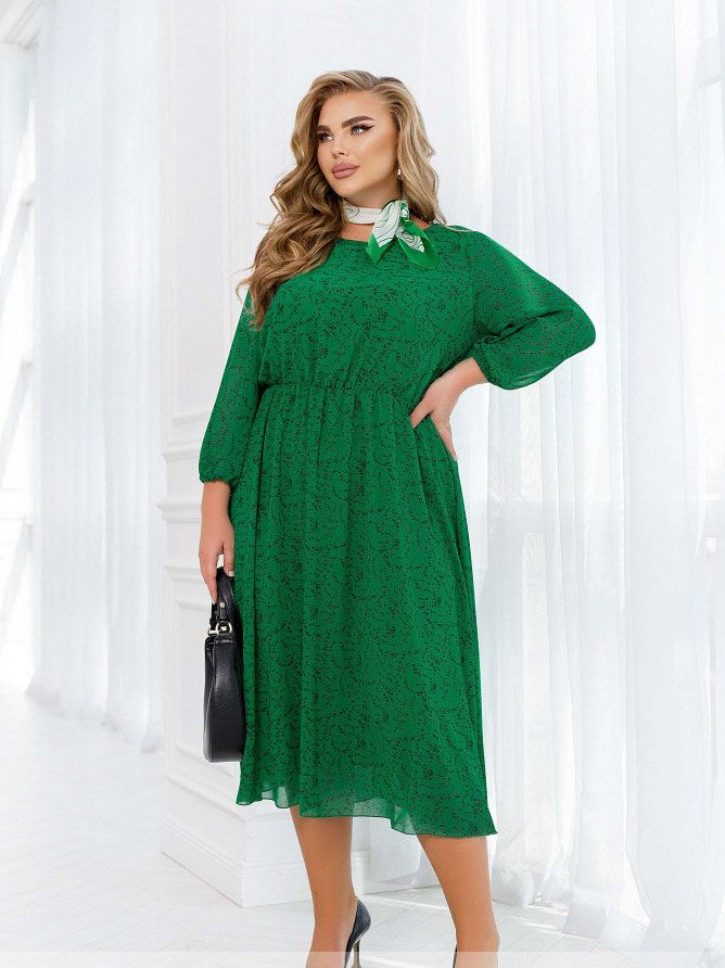 Buy Dress №2448-Green-Black, 66-68, Minova
