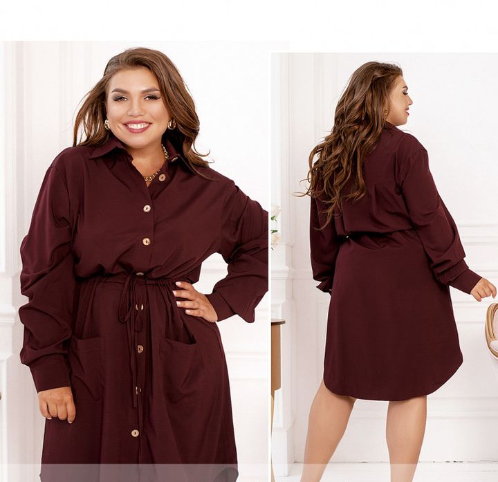 Buy Dress №306-2-Burgundy, 56, Minova