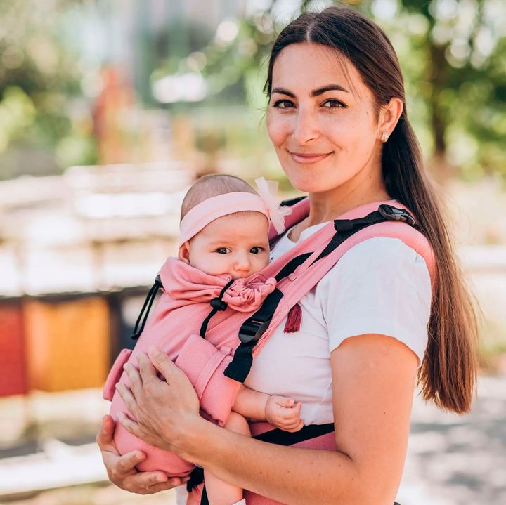 Купити Ергорюкзак для новонародженого Adapt рожевий льон (0-18 міс)
