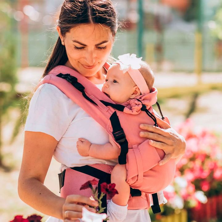 Купити Ергорюкзак для новонародженого Adapt рожевий льон (0-18 міс)
