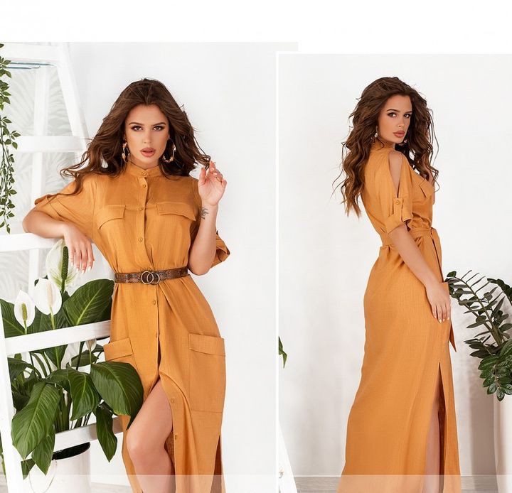 Buy Women's dress No. 2018Н-mustard,48, Minova