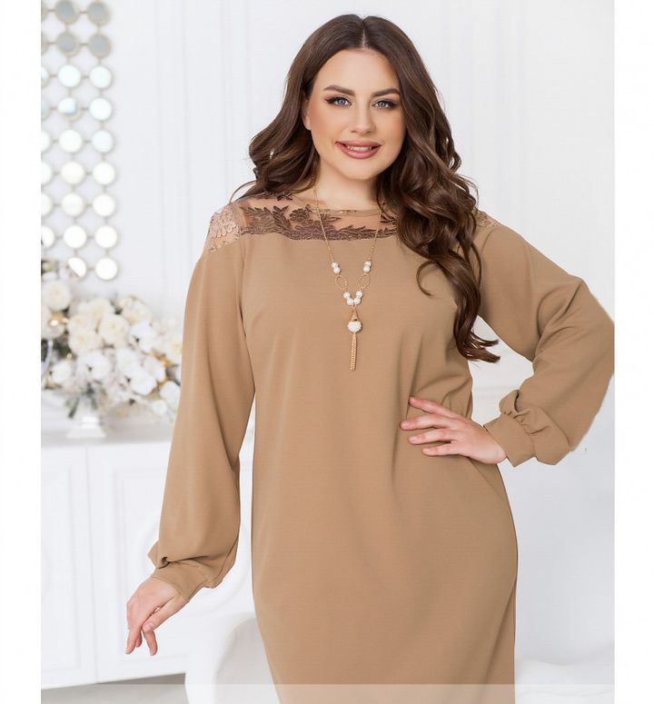 Buy Dress №2329-beige, 66-68, Minova