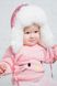 Hat with earflaps for girls, insulated, Happy, Pink/White,46-48, Xs-300, Fiona