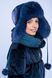 Buy Hat with ear flaps, Pobeda, blue, 58-60, P-222, Fiona