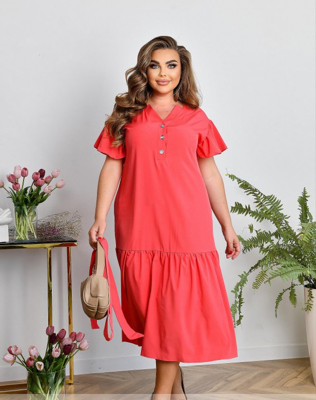 Buy Dress №8-357-Coral, 62-64, Minova