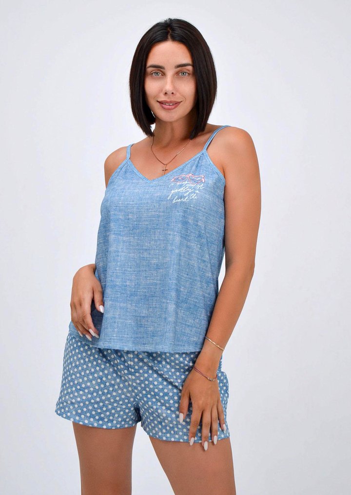 Buy Pajamas for women №1404, L, Blue, Roksana