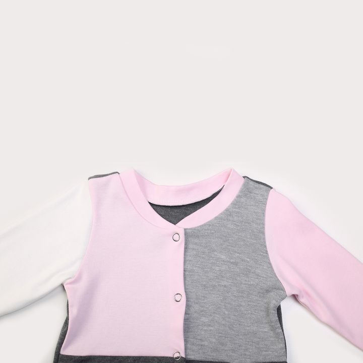 Купить Комплект для малыша, кофточка с длинным рукавом и штанишки, Серо-розовый, 1050, р. 68, Kinderly