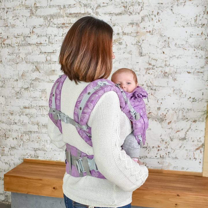 Купити Слінг рюкзак для новонароджених Adapt бузковий Feathers (0-48 міс)