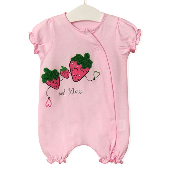 Buy Bodysuit for girl Pink strawberries, 3 months, pink, 54514, Twetoon