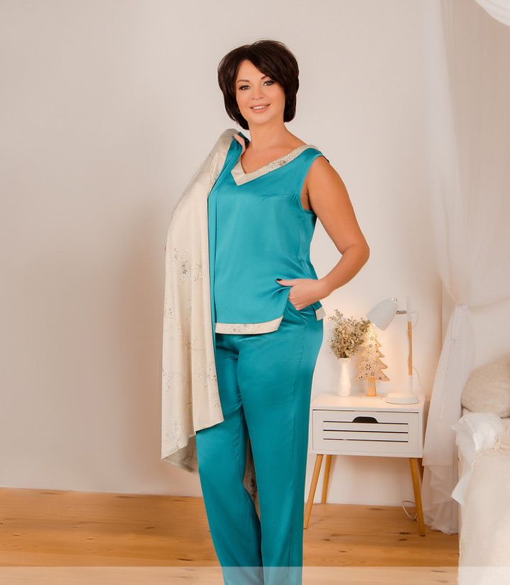 Buy Women's home suit 3 pcs, art. 2097B, turquoise, 66-68, Minova
