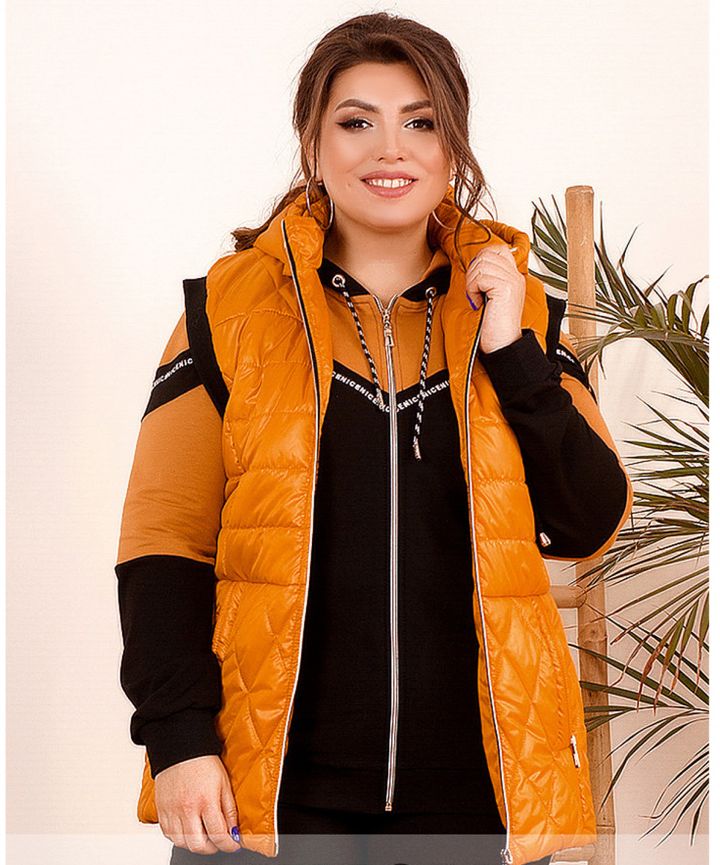Buy Women's quilted vest No. 8-277-mustard, 62-64, Minova