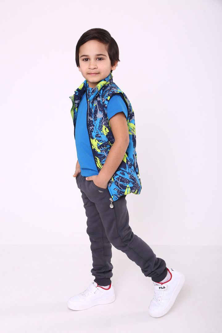 Buy Jacket-waistcoat for a boy, 03-01083-0, 128, blue, Fashionable toddler
