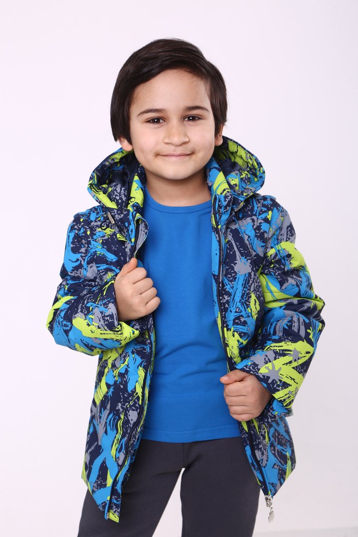 Купити Куртка-жилет для хлопчика, 03-01083-0, 128, Синій, Модний карапуз