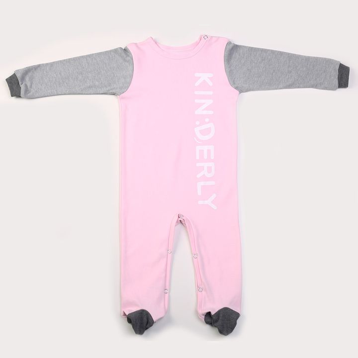 Buy Romper with closed legs, Pink-grey, 1039, 86, Kinderly