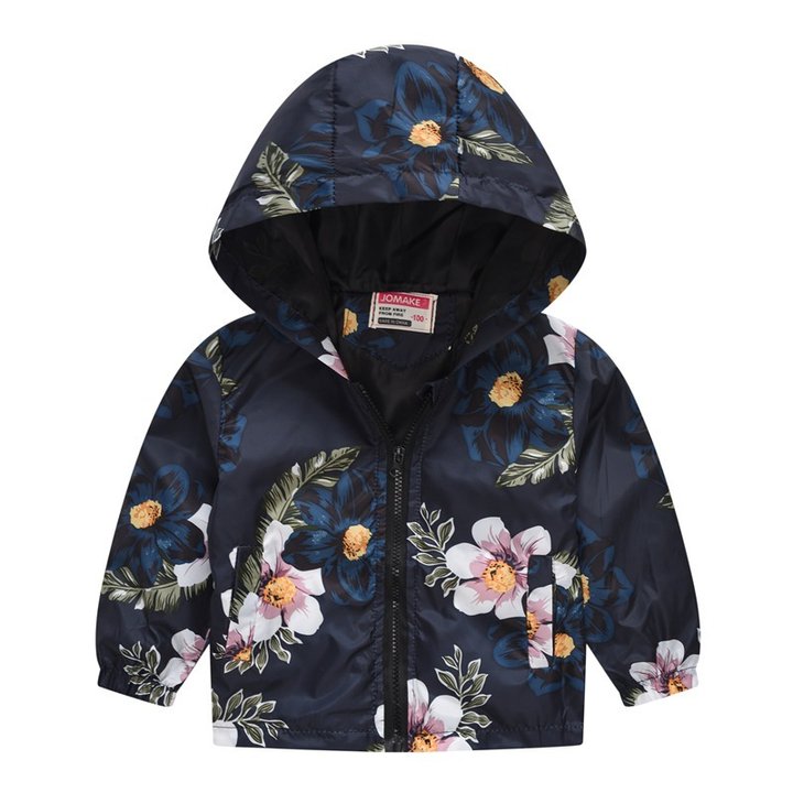 Купити Куртка-вітровка для дівчинки Сині квіти, p.130, Синій, 51161, Jomake