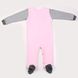 Romper with closed legs, Pink-grey, 1039, 68 Kinderly