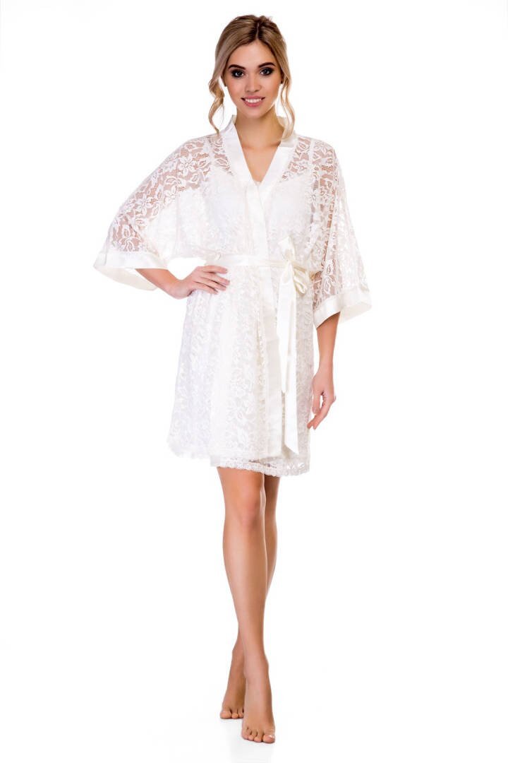 Buy Dressing gown for women lace Champagne 44, F50040, Fleri