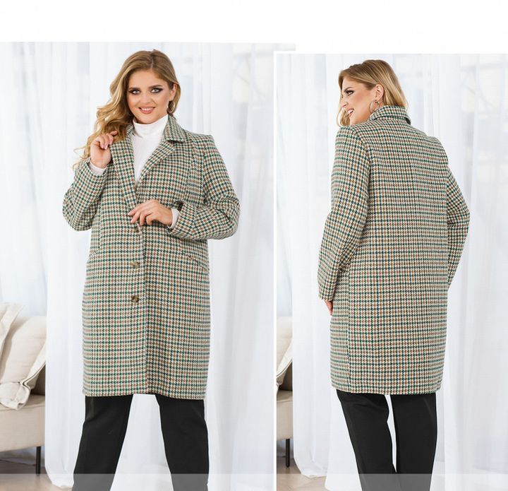 Buy Women's demi-season coat No. 2321-green-brown, 66-68, Minova