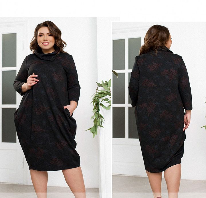 Buy Woman's dress №1134-Black-Bordeaux, 64-68, Minova
