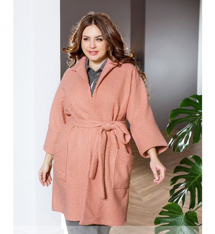 Buy Cashmere coat №1125-Powder, 66-68, Minova