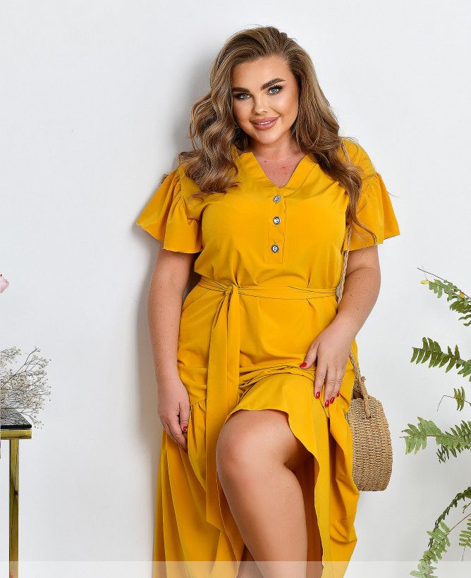 Buy Dress №8-357-Mustard, 62-64, Minova