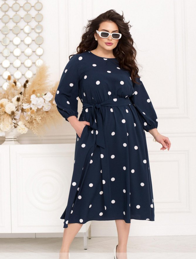 Buy Dress №2447-Navy Blue, 66-68, Minova