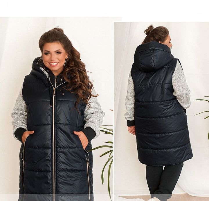 Buy Women's quilted vest No. 8-268-blue, 58-60 Minova