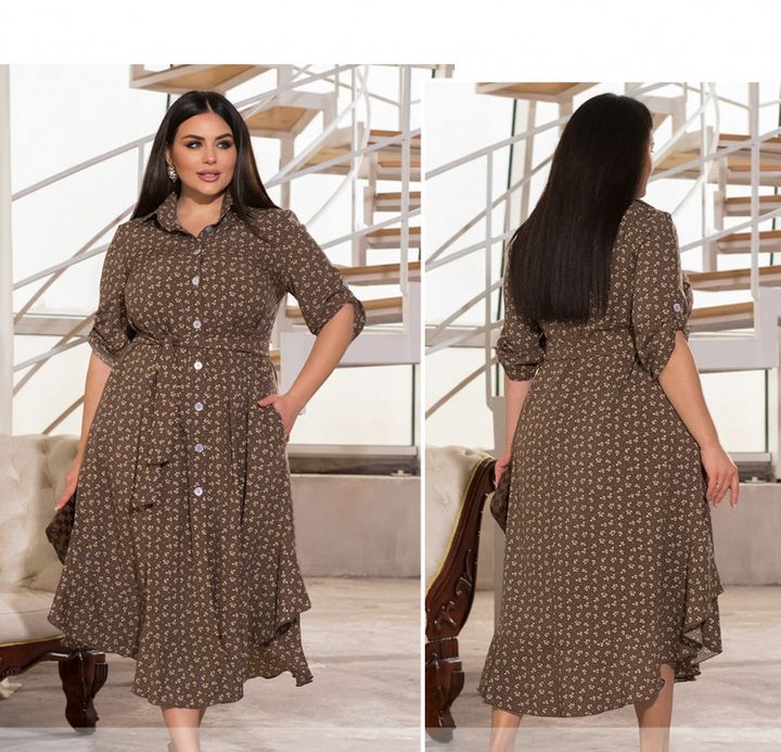 Buy Dress №1499-Brown, 62-64, Minova