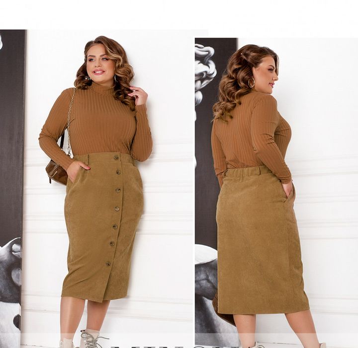 Buy Velvet skirt No. 2307-light brown, 66-68, Minova