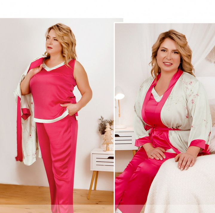 Купить Женский домашний костюм тройка, арт. 2097Б, розовый, p. 66-68, Minova