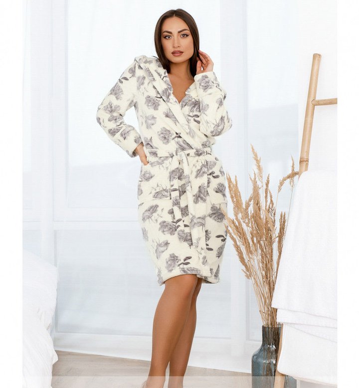 Buy Robe № 1104-gray-milky, 58-60-62, Minova