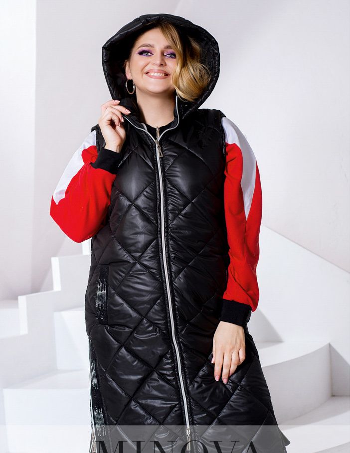 Buy Women's quilted vest No. 17-278-black, 62-64, Minova