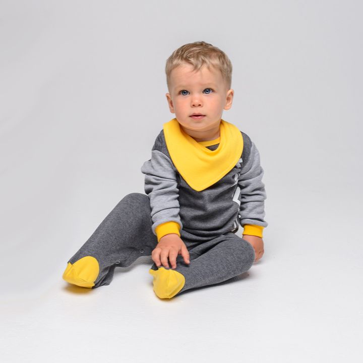 Buy Romper with closed legs, Grey/yellow, 1039, 86, Kinderly