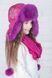 Buy Hat with ear flaps, Pobeda, Light burgundy,58-60, P-006, Fiona