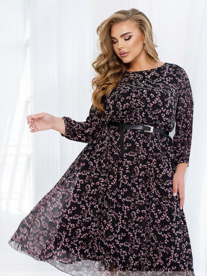 Buy Dress №2448-Black-Pink, 66-68, Minova