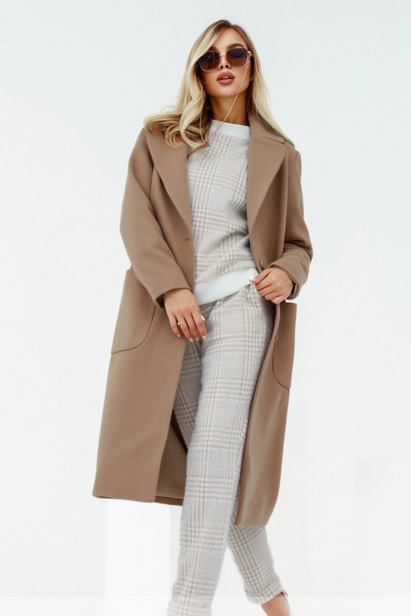 Buy Women's demi-season coat No. 2143-beige, 48, Minova