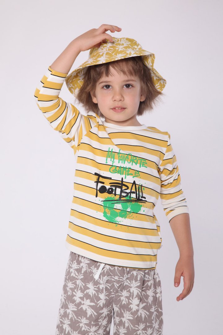 Купить Реглан для мальчика, Желтый, 03-00994-1, р. 128, Модный карапуз