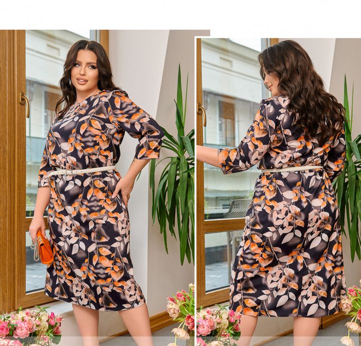 Buy Dress №2449-Black-Orange, 66-68, Minova