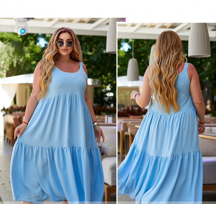 Buy Dress №589-Blue, 66-10XL, Minova