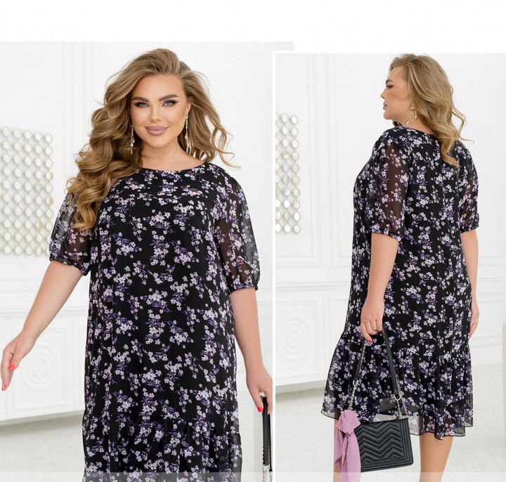 Buy Dress №2459-Black-Lilac, 66-68, Minova