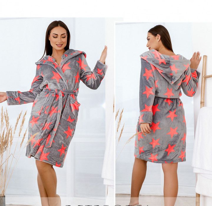 Buy Robe №1104-gray-pink, 58-60-62, Minova