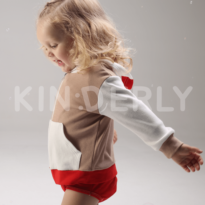 Купити Комплект для малюка, худі і штанці, Бежево-червоний, 1051, 92, Kinderly